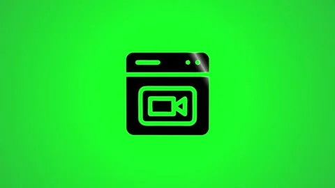 Green screen video window icon animation with play button on a bright green.. Vídeos de archivo 346496540