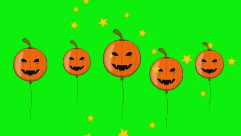 Green Screen Visual Element - Pumpkin Row Stock Footage 342789265