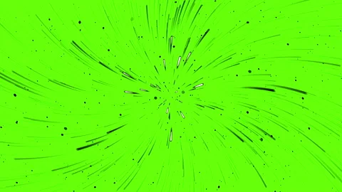 Green Screen Warp Speed Tunnel with Comic Style Motion Streaks Video stock 337675243