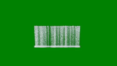 Green screen waterfall in middle water animated chromakey elements layers Stock Footage 314067969