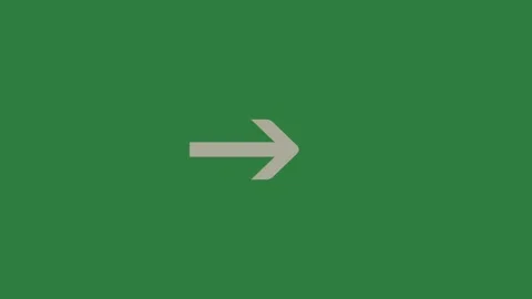 A green screen with white arrow on it and an pointing to the right left Vídeo Stock 335130523