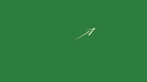 A green screen with white arrow on it and animated chromakey background figure Video stock 335131742