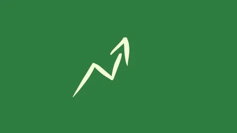 A green screen with white arrow on it and background the letter m in animated Stock-Footage 335131748