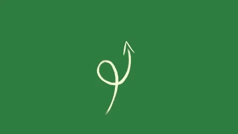 A green screen with white arrow on it and the letter p background f animated Video stock 335131780