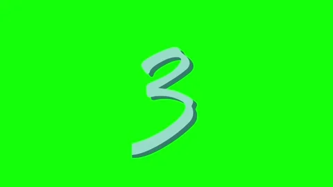 A green screen with white arrow on it and the number 3 black background blue Stock Footage 346144586