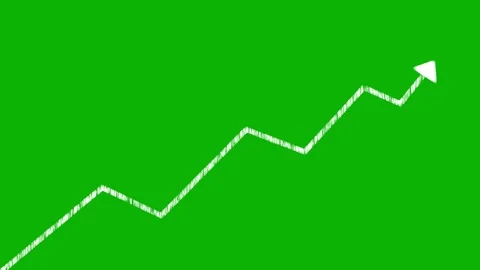 Green screen white arrow overlay diagonal upward direction, clean chroma key spa Stock Footage 340577378