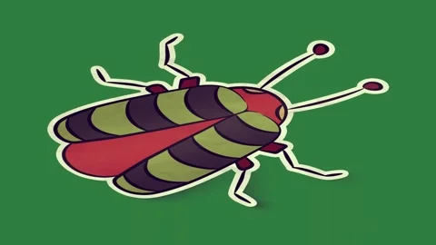 A green screen with white background and red bug on picture of snowmobile swan Stock Footage 335063941