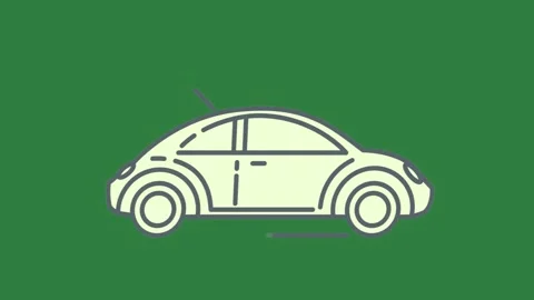 A green screen with white background and cloud on car icon animated chromakey Vídeo Stock 335063974