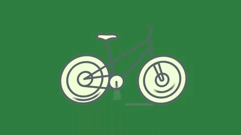 A green screen with white background and clock on bicycle animated chromakey Video stock 335064083