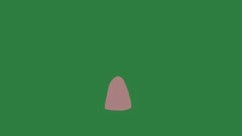 A green screen with white background and cartoon character on it purple Video stock 335065205