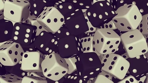 A green screen with white background and dice on pile of one piece in the Видео 335065338