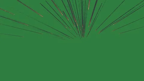 A green screen with white background and bunch of fireworks yellow lines on it Vidéo 335065404