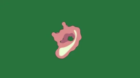 A green screen with white background and an egg on pink oval apple logo Video stock 335065623