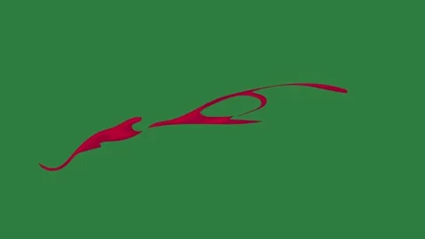A green screen with white background and red arrow on it ribbon bird line bow Видео 335065657