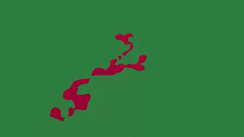 A green screen with white background and red heart on it dot bird map of new Vídeos de archivo 335065661