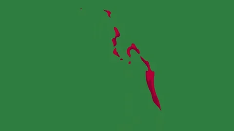 A green screen with white background and red map on it dot arrow of new Video stock 335065687
