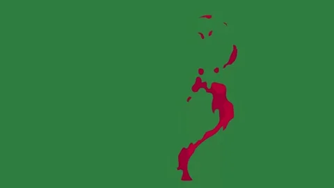 A green screen with white background and red line on it dot fire paint heart Video stock 335065826