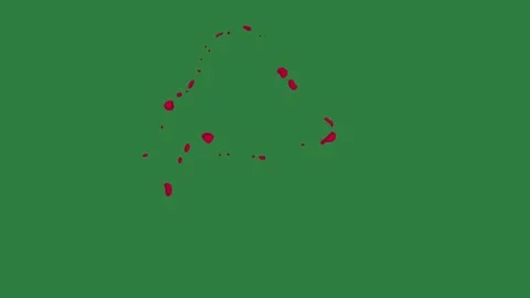 A green screen with white background and red dot on it line stain animated Video stock 335065847