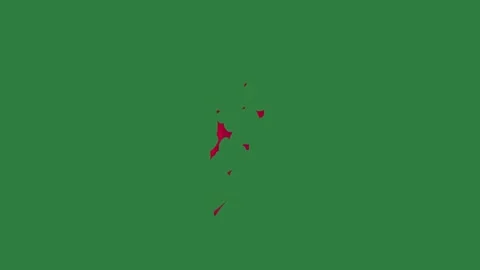 A green screen with white background and red lightning on line it map of new Видео 335065871