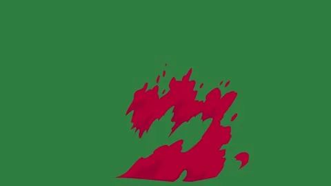 A green screen with white background and red dots on it black fire paint Видео 335065927