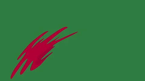 A green screen with white background and red dots on it paint arrow animated Video stock 335065939