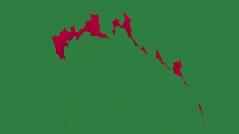 A green screen with white background and red bird on it paint dot is flying in Видео 335065974