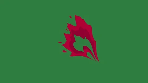 A green screen with white background and red hand on it lightning dot splash Video stock 335066004
