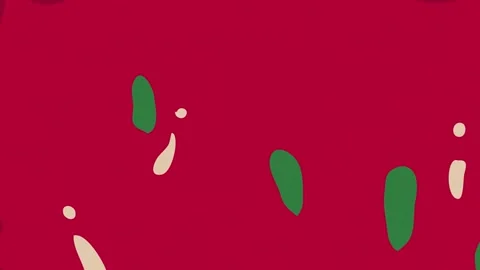 A green screen with white background and red painting on apple dots rabbit Stock Footage 335066684