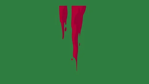 A green screen with white background and the letter v on it red paint dripping Видео 335066707