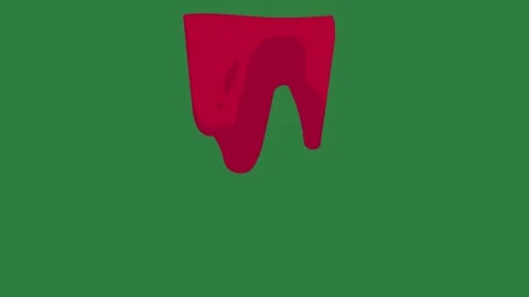 A green screen with white background and tooth on red triangle it flag blood Vídeos de archivo 335066726
