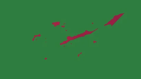 A green screen with white background and red line on it an image of black map Vidéo 335067346