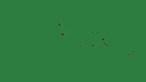 A green screen with white background and red dots on it map black animated Vidéo 335067698