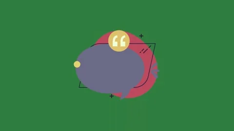 A green screen with white background and red speech bubble blue object cartoon Stock Footage 335067985