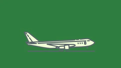 A green screen with white background and airplane on animated chromakey Video stock 335069132