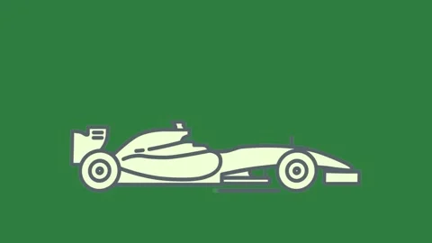 A green screen with white background and car on race animated chromakey Video stock 335069200