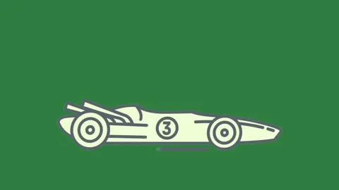 A green screen with white background and skateboard on race car icon animated Видео 335069201