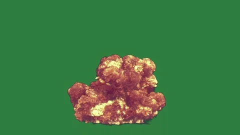 A green screen with white background and fire burns on pile of rocks popcorn Видео 335069251