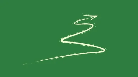 A green screen with white background and outline on it tree christmas animated Video stock 335087823