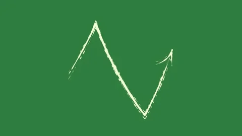 A green screen with white background and arrow on it the letter v triangle Video stock 335087922