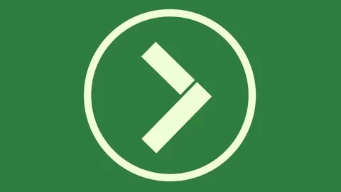 A green screen with white background and letter o oval frame on arrow in the Video stock 335088930