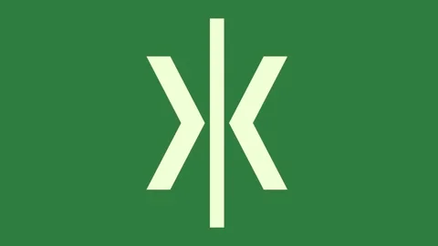 A green screen with white background and the letter i in x on it logo k Video stock 335089396
