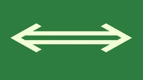 A green screen with white background and arrow in the middle icon on animated Video stock 335089726