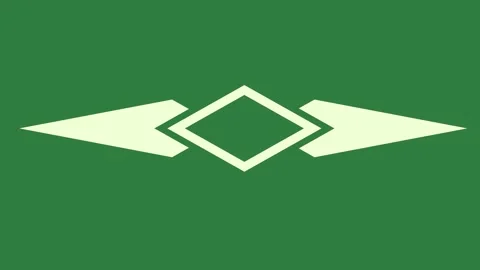 A green screen with white background and diamond on it arrows animated Видео 335089805