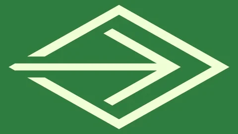 A green screen with white background and arrow on it symbol square in the Video stock 335089849