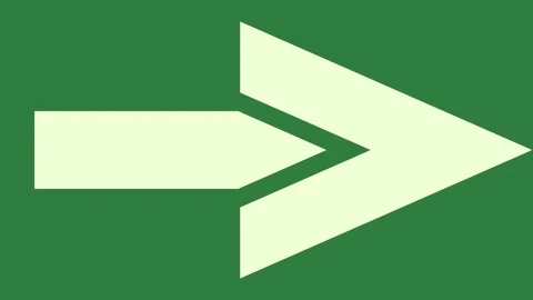 A green screen with white background and arrow pointing up to the right Video stock 335089998