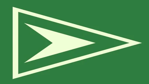 A green screen with white background and triangle on it icon arrow animated Video stock 335090178