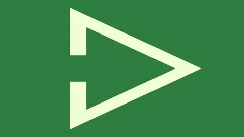 A green screen with white background and arrow icon animated chromakey Video stock 335090344