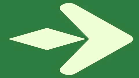 A green screen with white background and arrow icon on animated chromakey Video stock 335090346