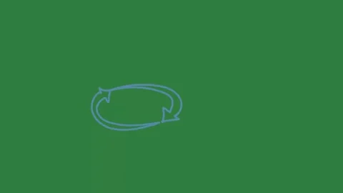 A green screen with white background and circular arrow blue on it the sky is Видео 335090415