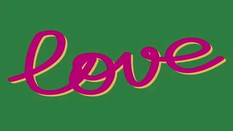 A green screen with white background and heart drawn on it the letter l word Video stock 335090735